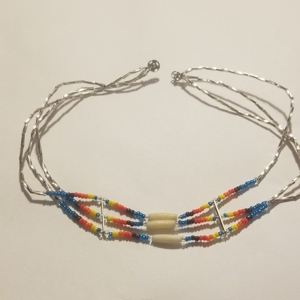 Native American style hand made 3 row chocker